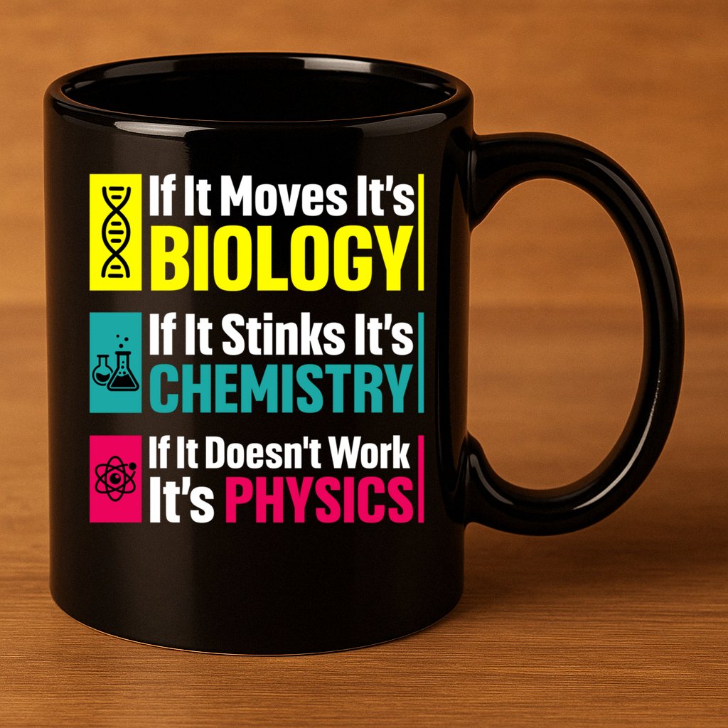 Funny Chemistry Biology Physics Nerd Funny Science Humor Gift 11oz C Handle Ceramic Mug