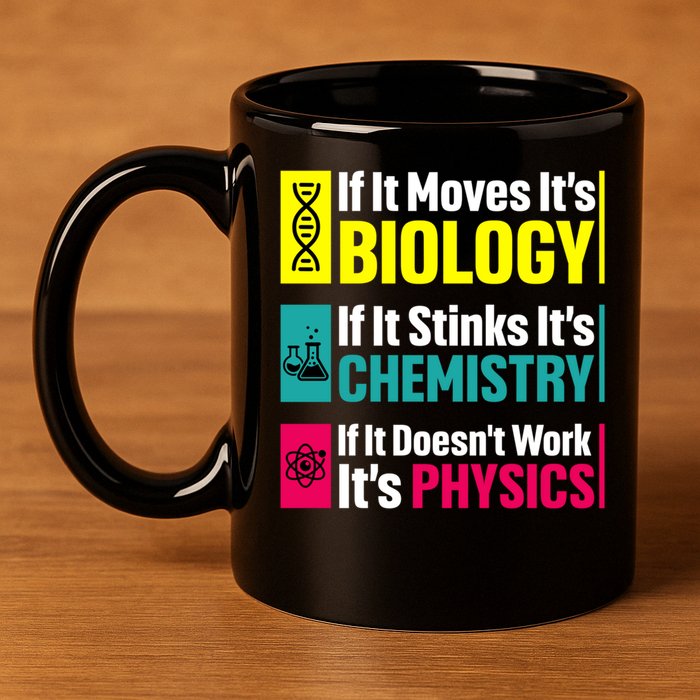 Funny Chemistry Biology Physics Nerd Funny Science Humor Gift 11oz C Handle Ceramic Mug