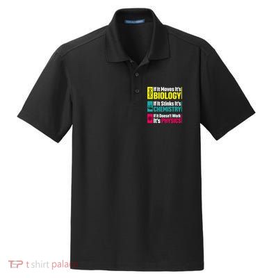 Funny Chemistry Biology Physics Nerd Funny Science Humor Gift Dry Zone Grid Polo