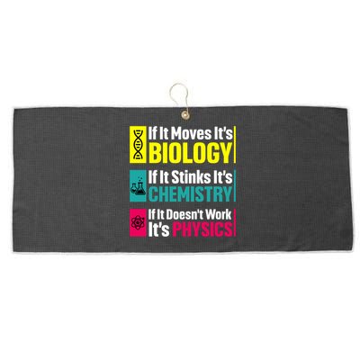 Funny Chemistry Biology Physics Nerd Funny Science Humor Gift Large Microfiber Waffle Golf Towel