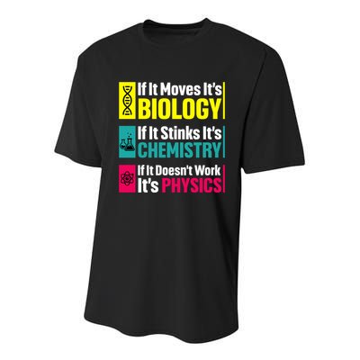 Funny Chemistry Biology Physics Nerd Funny Science Humor Gift Youth Performance Sprint T-Shirt