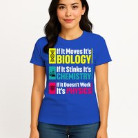 Funny Chemistry Biology Physics Nerd Funny Science Humor Gift Womens T-Shirt