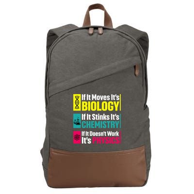 Funny Chemistry Biology Physics Nerd Funny Science Humor Gift Cotton Canvas Backpack