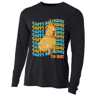 Fun Capybara Birthday Design Cooling Performance Long Sleeve Crew