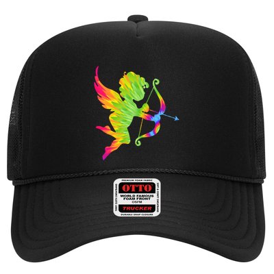 Funny Cupid Bow Arrow Tie Dye Vibrant Happy Valentine's Day Gift Trucker Hat