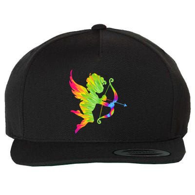 Funny Cupid Bow Arrow Tie Dye Vibrant Happy Valentine's Day Gift Wool Snapback Cap