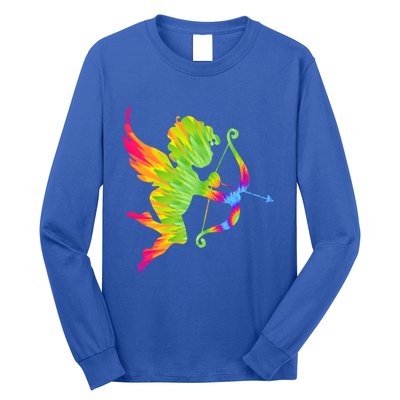 Funny Cupid Bow Arrow Tie Dye Vibrant Happy Valentine's Day Gift Long Sleeve Shirt