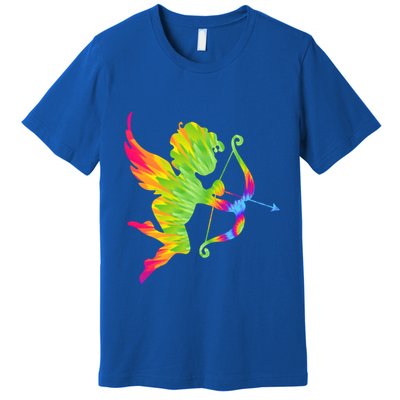 Funny Cupid Bow Arrow Tie Dye Vibrant Happy Valentine's Day Gift Premium T-Shirt