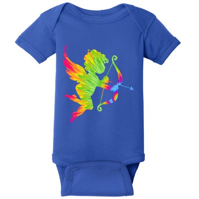 Funny Cupid Bow Arrow Tie Dye Vibrant Happy Valentine's Day Gift Baby Bodysuit