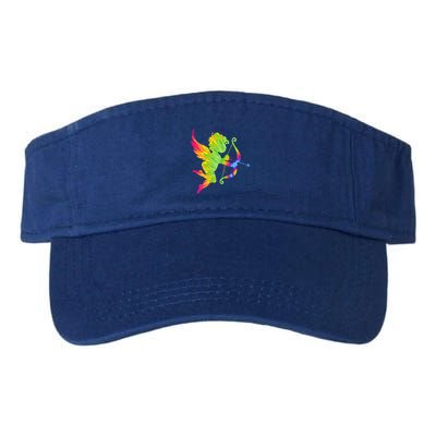 Funny Cupid Bow Arrow Tie Dye Vibrant Happy Valentine's Day Gift Visor