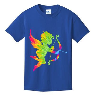Funny Cupid Bow Arrow Tie Dye Vibrant Happy Valentine's Day Gift Kids T-Shirt