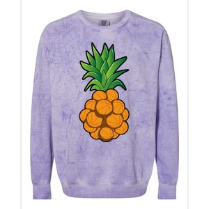 funny cool basketball pineapple design cool Colorblast Crewneck Sweatshirt