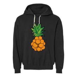 funny cool basketball pineapple design cool Garment-Dyed Fleece Hoodie