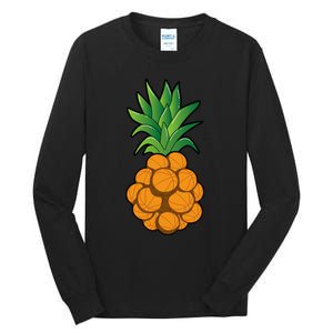 funny cool basketball pineapple design cool Tall Long Sleeve T-Shirt