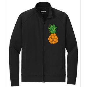 funny cool basketball pineapple design cool Stretch Full-Zip Cadet Jacket