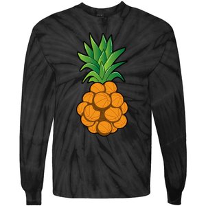 funny cool basketball pineapple design cool Tie-Dye Long Sleeve Shirt