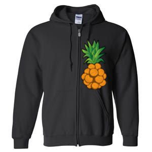 funny cool basketball pineapple design cool Full Zip Hoodie