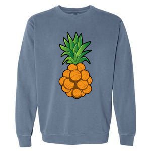 funny cool basketball pineapple design cool Garment-Dyed Sweatshirt