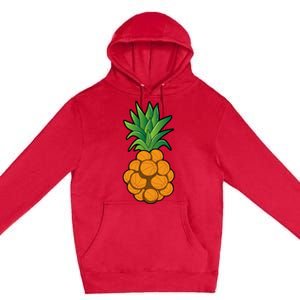 funny cool basketball pineapple design cool Premium Pullover Hoodie