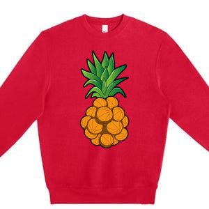 funny cool basketball pineapple design cool Premium Crewneck Sweatshirt