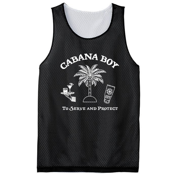 Funny Cabana Boy To Serve And Protect Mesh Reversible Basketball Jersey Tank