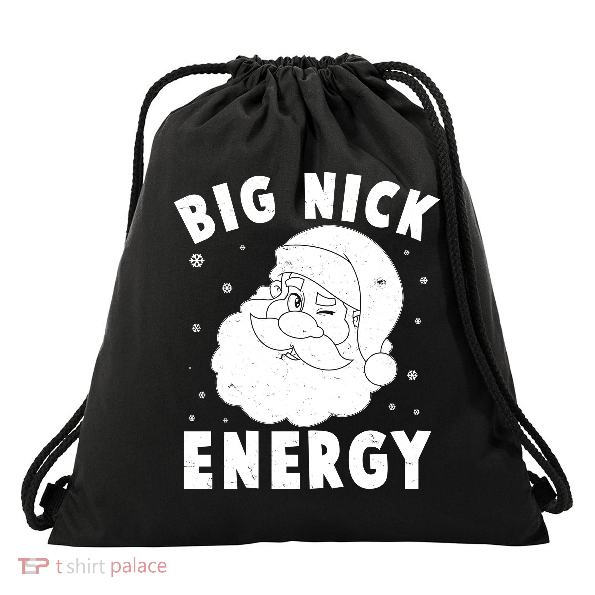 Funny Christmas Big Nick Energy Santa Claus Drawstring Bag