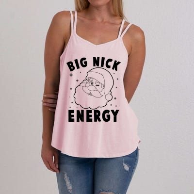 Funny Christmas Big Nick Energy Santa Claus Women's Strappy Tank