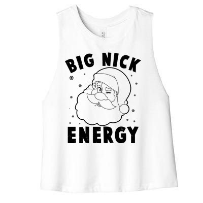 Funny Christmas Big Nick Energy Santa Claus Women's Racerback Cropped Tank