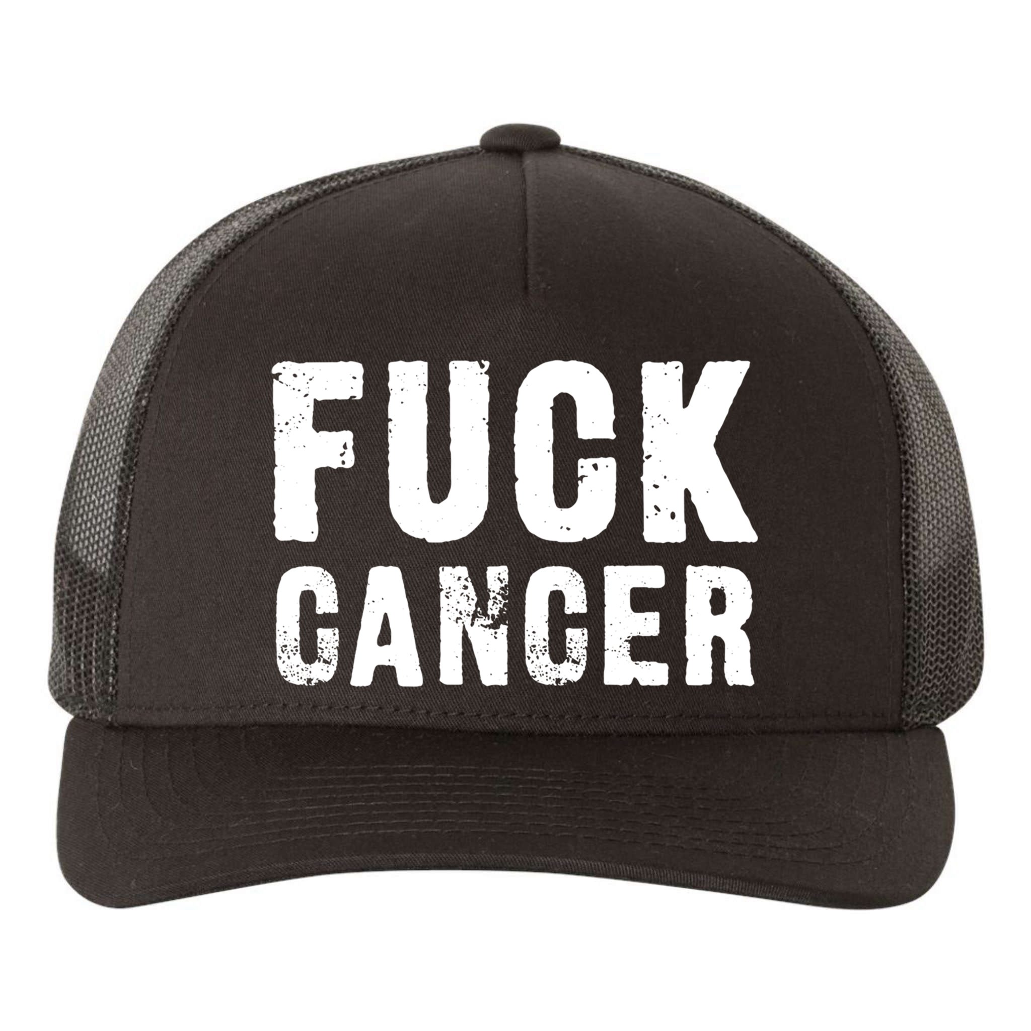 Fuck Cancer Black Font Gift Yupoong Adult 5-Panel Trucker Hat