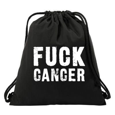 Fuck Cancer Black Font Gift Drawstring Bag
