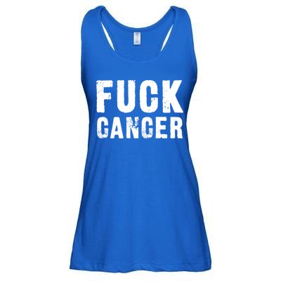 Fuck Cancer Black Font Gift Ladies Essential Flowy Tank