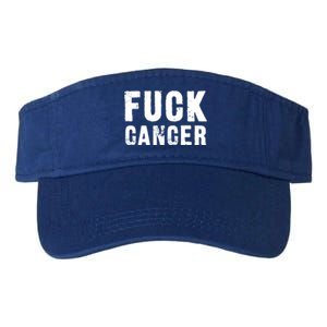 Fuck Cancer Black Font Gift Valucap Bio-Washed Visor