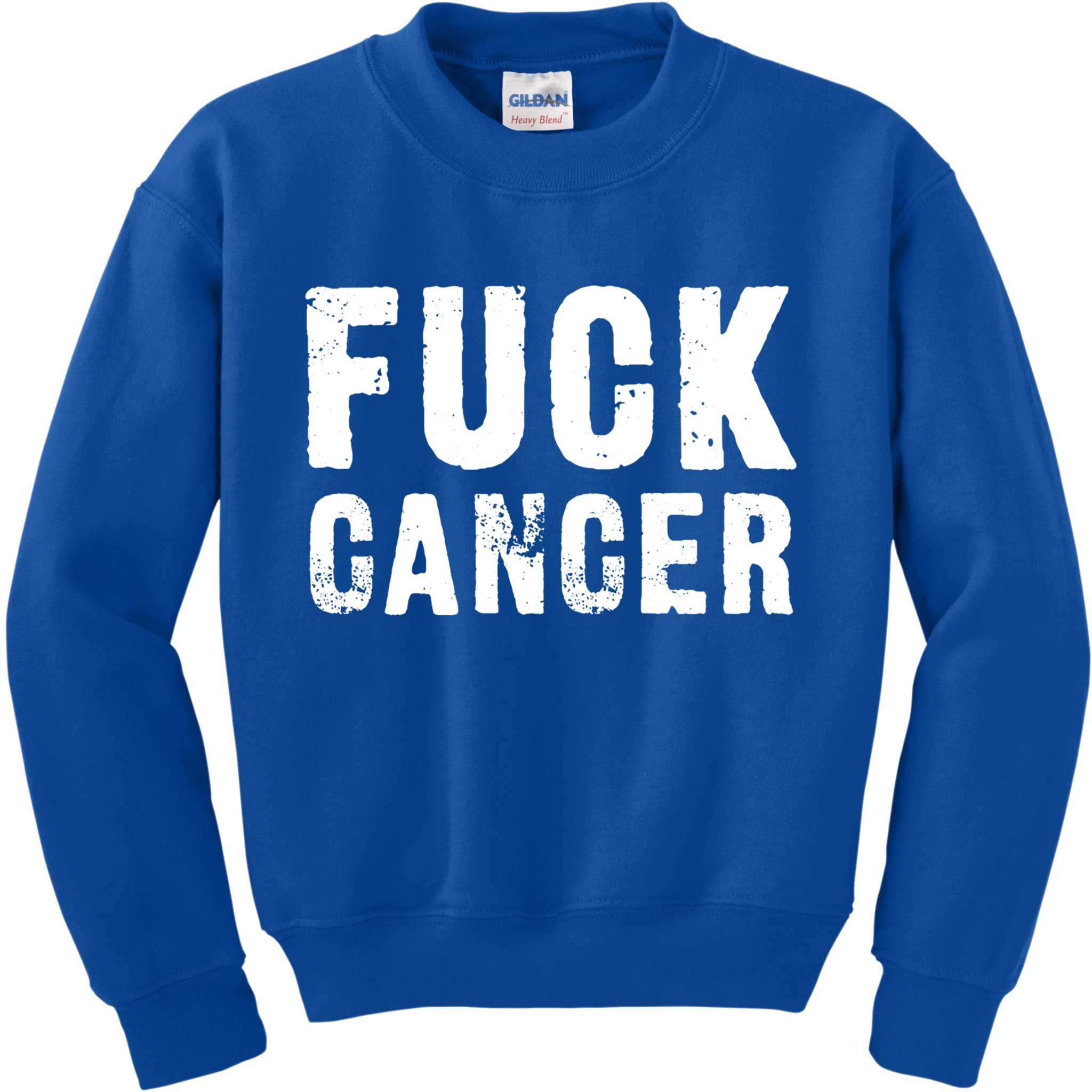 Fuck Cancer Black Font Gift Kids Sweatshirt