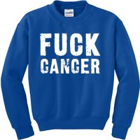 Fuck Cancer Black Font Gift Kids Sweatshirt