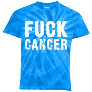 Fuck Cancer Black Font Gift Kids Tie-Dye T-Shirt