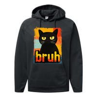 Funny Cat Bruh For Teen Meme Graphic Gift Performance Fleece Hoodie