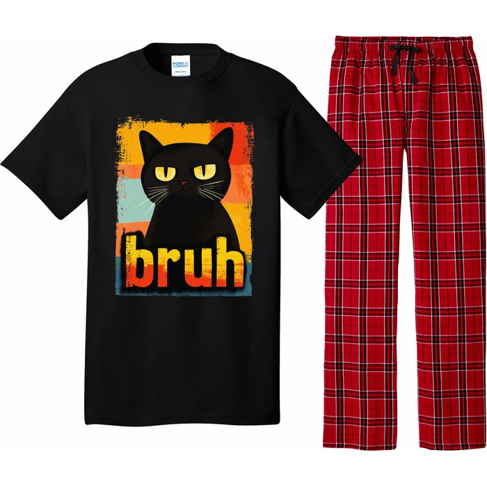 Funny Cat Bruh For Teen Meme Graphic Gift Pajama Set