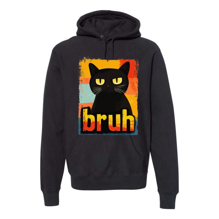 Funny Cat Bruh For Teen Meme Graphic Gift Premium Hoodie