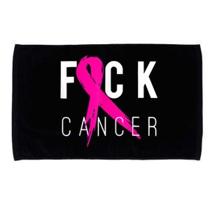 Fuck Cancer Breast Cancer Awareness Retro Distressed Gift Microfiber Hand Towel