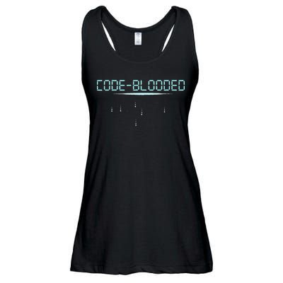 Funny Code Blooded Computer Software Programmer Binary Tree Ladies Essential Flowy Tank