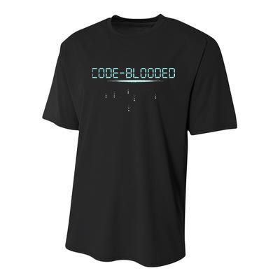 Funny Code Blooded Computer Software Programmer Binary Tree Youth Performance Sprint T-Shirt