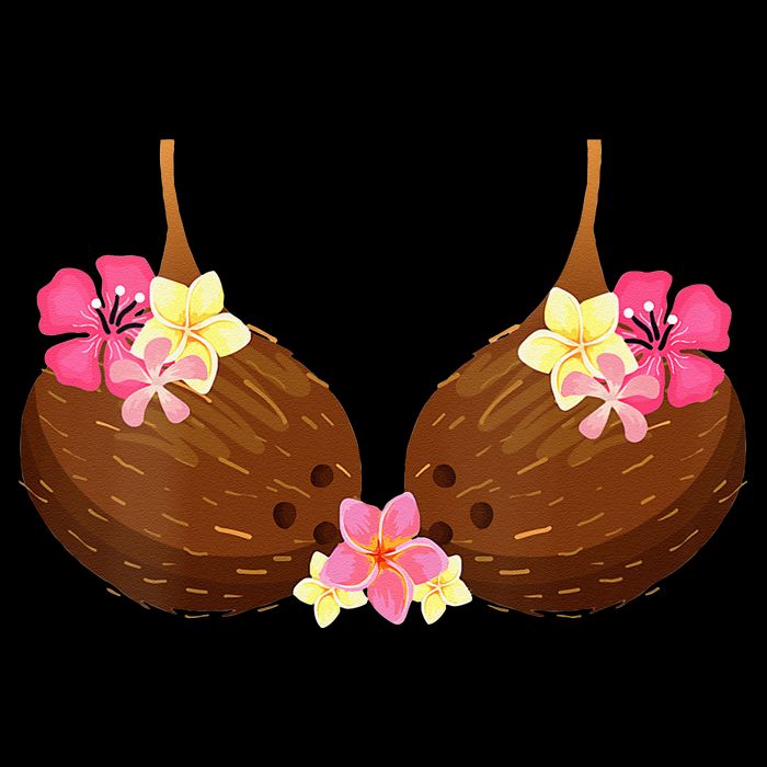 Funny Coconut Bra With Hawaiian Tropical Flowers 16 in Basic Backpack