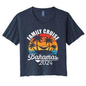 Family Cruise Bahamas 2024 Summer Matching Vacation 2024 Women's Crop Top Tee