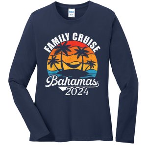 Family Cruise Bahamas 2024 Summer Matching Vacation 2024 Ladies Long Sleeve Shirt