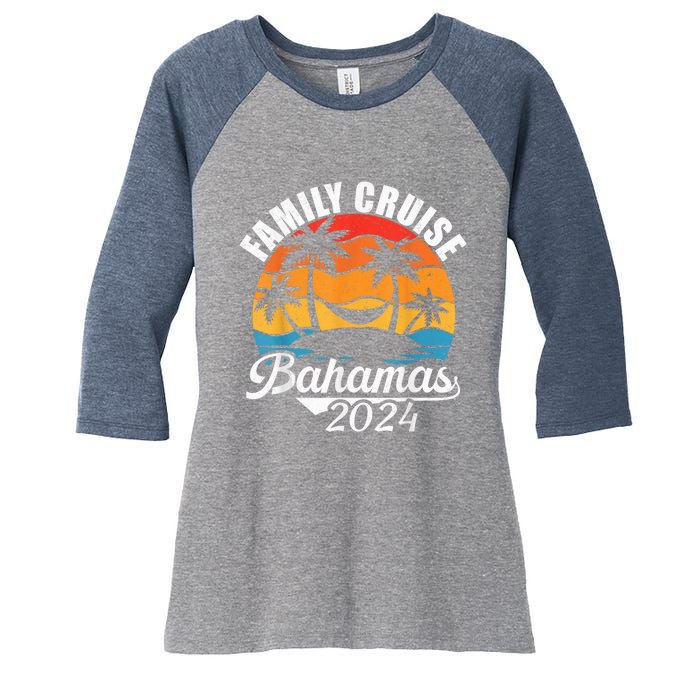 Family Cruise Bahamas 2024 Summer Matching Vacation 2024 Women's Tri-Blend 3/4-Sleeve Raglan Shirt