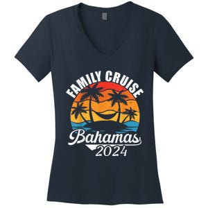 Family Cruise Bahamas 2024 Summer Matching Vacation 2024 Women's V-Neck T-Shirt