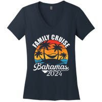 Family Cruise Bahamas 2024 Summer Matching Vacation 2024 Women's V-Neck T-Shirt