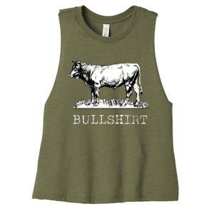 Funny Cow Bullshirt Bulls Women's Racerback Cropped Tank