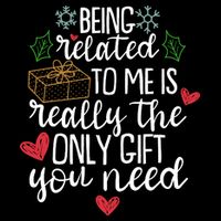 Funny Christmas Being Related To Me Is Really The Only Gift You Need Cropped Pullover Crew