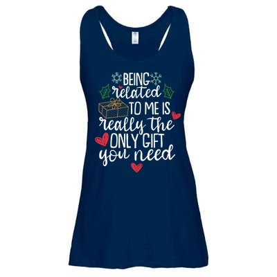 Funny Christmas Being Related To Me Is Really The Only Gift You Need Ladies Essential Flowy Tank